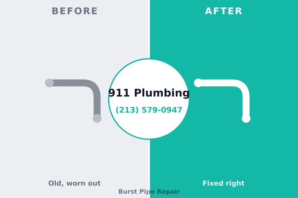 Before and after: plumbing repair Edmonston, MD